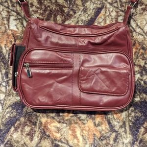 Dusky red multi pocket office bag